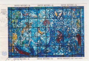 UN scott # 179 1967 Chagall Window Sheet Used