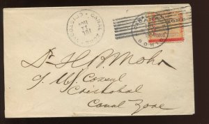 Canal Zone 3 Overprint Used on JUL 11 1904 Cover from Bohio to Cristobal LV9252