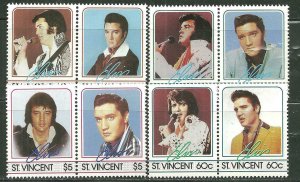 St. Vincent MNH 874-7 Pairs Elvis Presley 1985