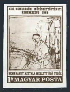 Hungary 1989 imperf,MNH.Michel 2536B. Congress of Art Historians,1969.Rembrandt.