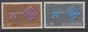 Andorra French 182-183 Europa MNH VF