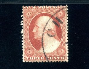 USAstamps Used VF US 1857 Washington Scott 25 SCV $190