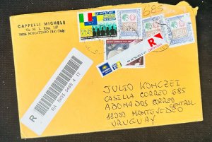 CM) 2015. ITALY. POSTAGE. CHARACTER. EUROPEAN UNION. COVER MAILED TO URUGUAY. XF