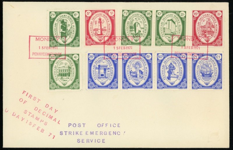 Pennycabs Delivery Post Office Strike Emergency Service 1971 FDC First Day Issue