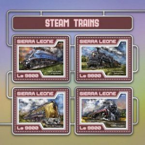 Sierra Leone - 2017 Steam Trains - 4 Stamp Sheet - SRL17407a