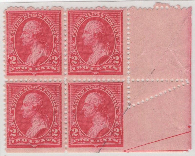 #250, 2c Carmine Type I Unwatermarked 1894 - SEE DETAILS    (GP2)