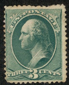 US #207 SCV $80.00 VF mint hinged, fresh color, nice stamp,  SCV $80.00