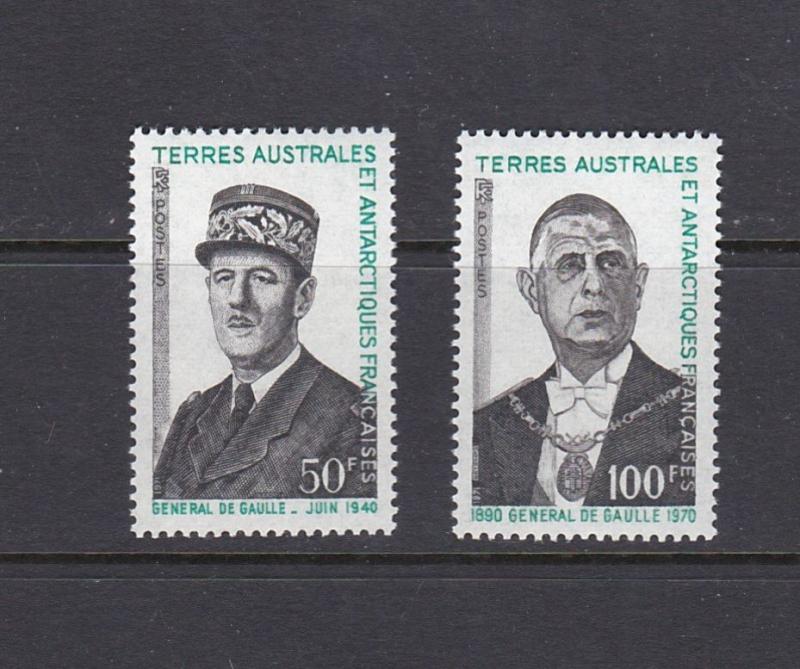 FSAT 1972 CHARLES DeGAULLE - SCOTT 52 TO 53 - MNH