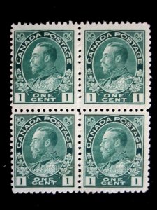 CANADA - SCOTT# 104 - BLOCK 4 - MLH - CAT VAL $25.00