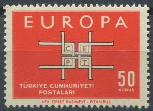 Turkey Sc#1602 MNH, 50k red & blk, Europa (C.E.P.T.) 1963 - Square (1963)