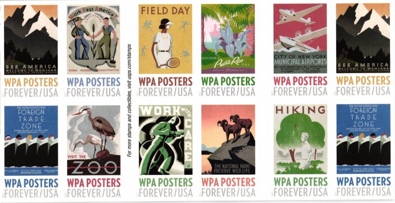 WPA Posters USA Forever Booklet of 20  5180-89 *FREE SHIPPING*