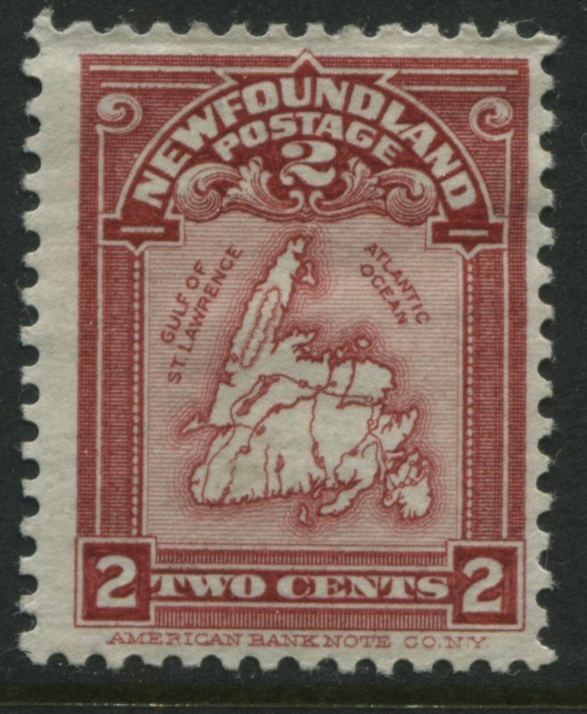 Newfoundland 1908 2 cents rose carmine mint o.g. 