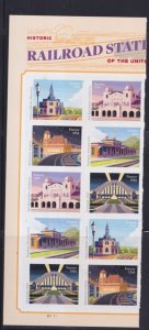 BOBPLATES #5758-62 Railroad Stations Plate Block of 10 VF MNH