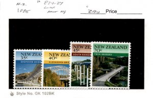 New Zealand, Postage Stamp, #824-827 Mint NH, 1985 Bridges (AB)