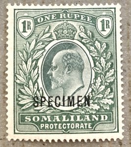 Somaliland 36s / 1904 1r Green & Gray King Edward VII KEVII Specimen Stamp