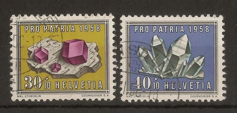 Switzerland 1958 Pro Patria 30c + 40c SG594-595 Fine Used c£15