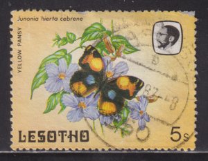 Lesotho 425 Yellow Pansy Butterfly 1984