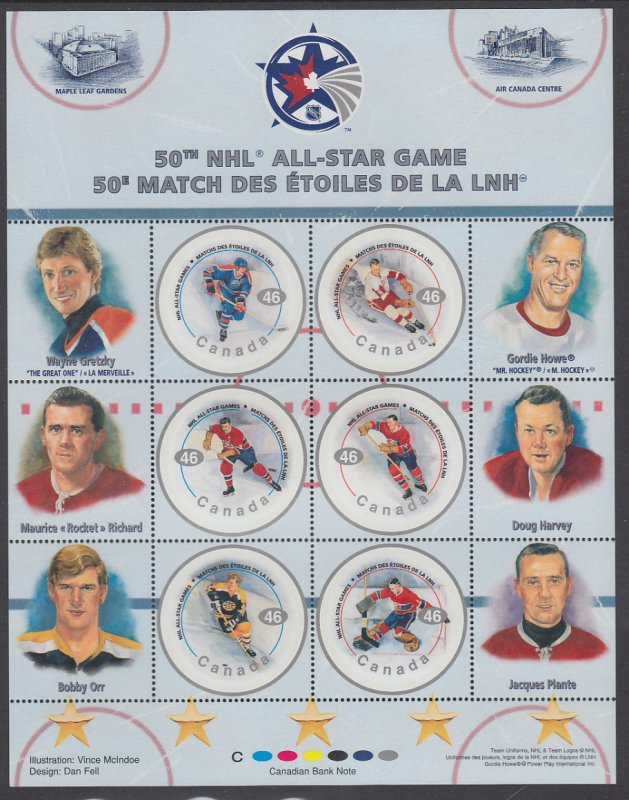 Canada 1838 Hockey Souvenir Sheet MNH VF