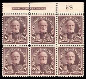 MOMEN: US STAMPS #272 PLATE BLOCK OF 6 MINT OG H/2NH LOT #71632