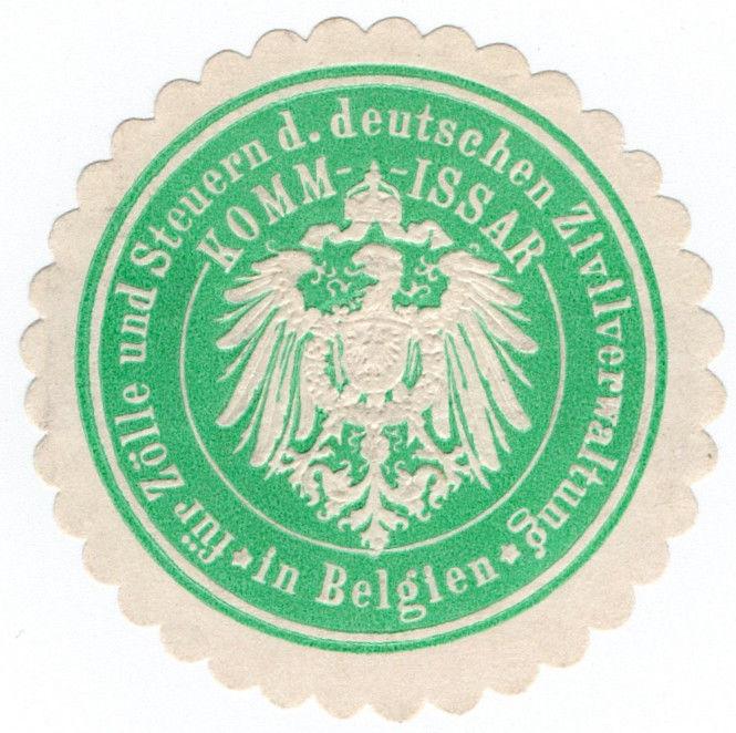 (I.B) Germany (Great War) Cinderella : Customs Commissar Seal (Belgium)