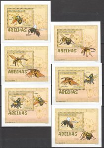 B1392 2007 Mozambique Fauna Insects Bees Abelhas 6 Lux Bl Mnh