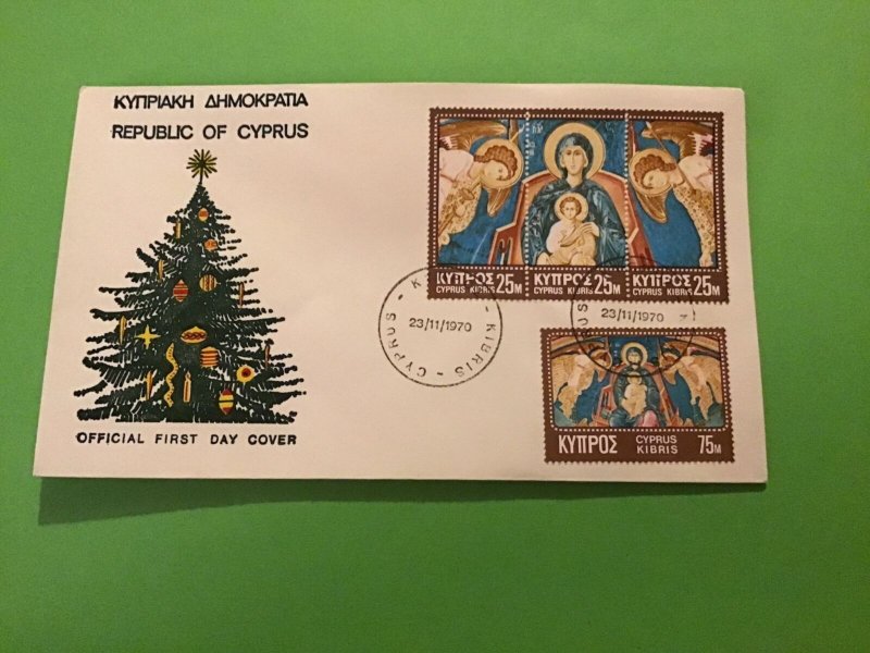 Cyprus First Day Cover Christmas Tree 1970 Stamp Cover R43218