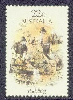AUSTRALIA  782 USED 1981 GOLD RUSH ERA-SKETCHE