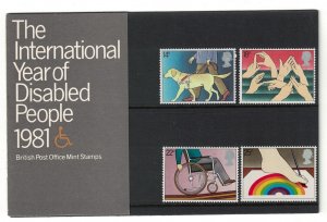 Great Britain Intl Year of the Disabled 4v Pres. Pack 1981 MNH SC#937-940