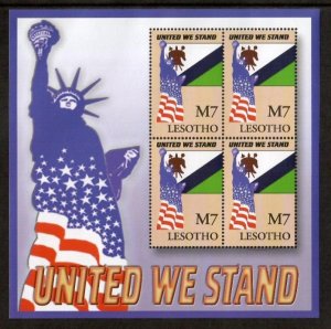 Lesotho 2001 - United We Stand - Sheet of 4 Stamps - Scott #1310 - MNH