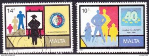 MALTA 1989 10c & 14c Ann of Commemorative Designs Multicoloured SG857/858 FU