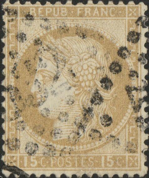 FRANCE - Yv.55 15c bistre (gros chiffres) obl. GC 532 (Bordeaux) - TB