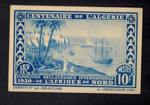 1930 French Algeria First day Postcard cover North Africa Philatelic Expo # 76