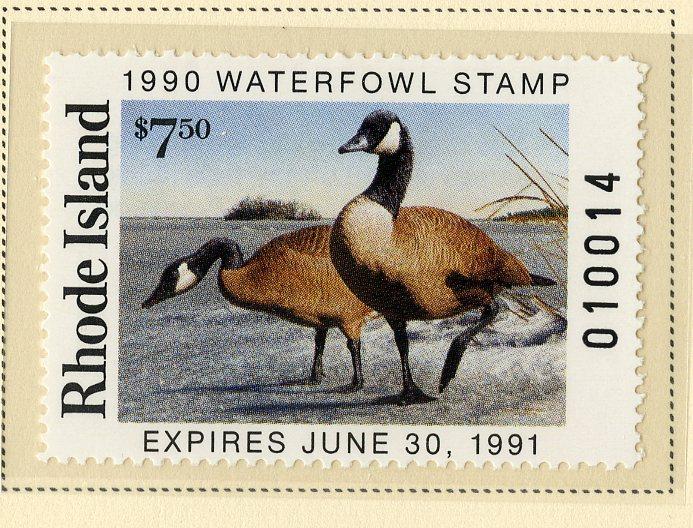 US RI2 RHODE ISLAND STATE DUCK STAMP 1990 MNH SCV $12.00 BIN $6.00