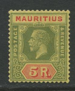 Mauritius - Scott 158a - KGV Head -1912 - MLH - Die II - Single 5r  Stamp