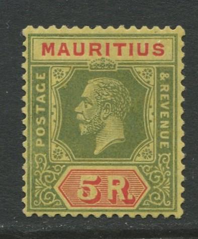 Mauritius - Scott 158a - KGV Head -1912 - MLH - Die II - Single 5r  Stamp