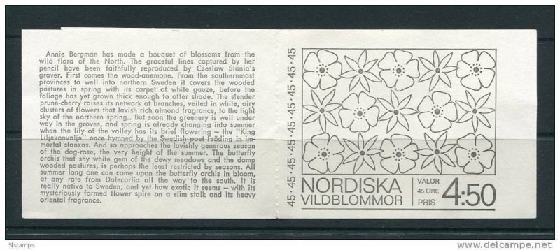 Sweden 1968 Booklet Sc 786A MNH Wild Floewers CV  $11.00