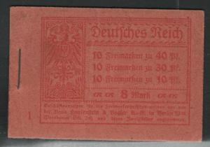 Germany Reich # 119, 119d, 123d, 123, 124, mint nh,cpl. booklet,se-tenant,MH14.1