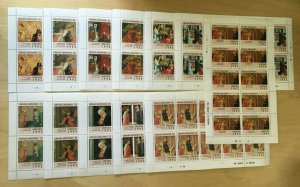 FULL SHEETS Grenadines 1992 1461-71 - Christmas Paintings - Set of Sheets - MNH