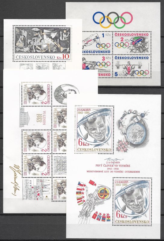 Czechoslovakia: Lot MNH Souvenir Sheets on 6 Album Pages