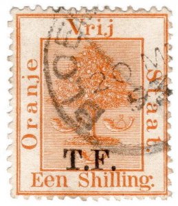 (I.B) Orange Free State Telegraphs : 1/- Yellow-Orange (setting 6)