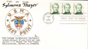 #1852 Sylvanus Thayer DHC FDC