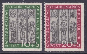 Germany B316-17 Mint OG 1951 Frescoes from Marienkirche Set Very Fine Scv $56.00