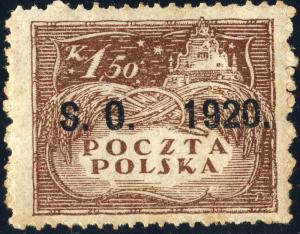 SILÉSIE ORIENTALE /EASTERN SILESIA Polish Occupation 1920 Yv.41/Mi.7.IIx 1K.50