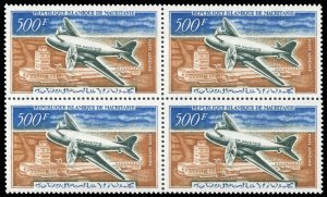 Mauritania #C19 Cat$44+, 1963 500fr Airpost, block of four, never hinged