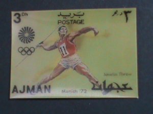 ​AJMAN- 1972-OLYMPIC GAMES MUNICH'72 MNH 3-D STAMP VERY FINE PLEASE WATCH