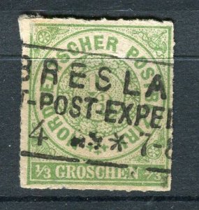 GERMANY; NORTHERN STATES 1868-70 classic rouletted issue used 1/3g. value