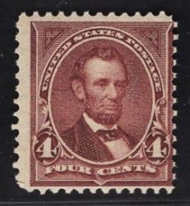 US #280 4c Rose Brown Lincoln MINT NH  SCV $80