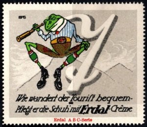 Vintage Germany Poster Erdal ABC Letter Series Frogs When The Tourist Walks...