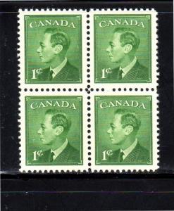 CANADA #289  1950  1c  KING GEORGE VI BLOCK OF 4   MINT  VF NH  O.G
