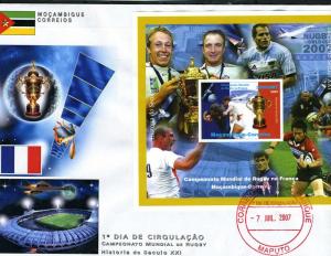 Mozambique 2007 CONCORDE Rugby World Cup France Team s/s Imp. in official FDC